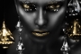 Beautiful woman black op glas 80x120 thumbnail