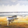 Tuinposter boot aan strand 80x80 thumbnail