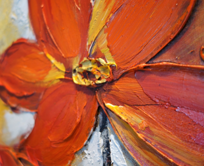 Schilderij bloemen 70x140