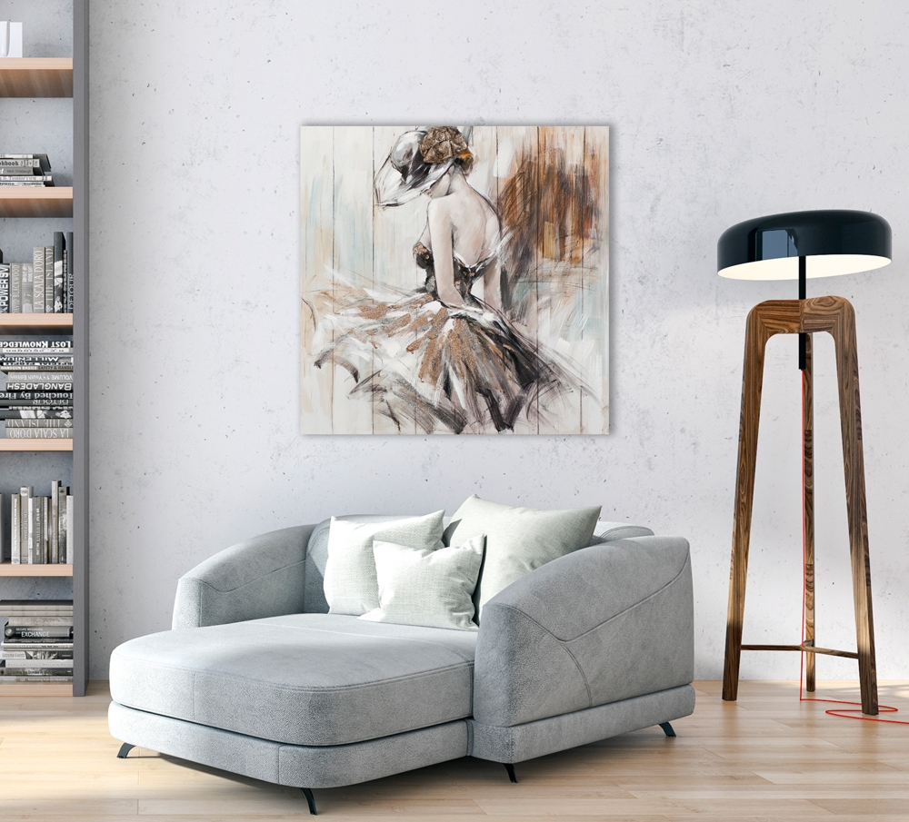 Schilderij ballerina 100x100