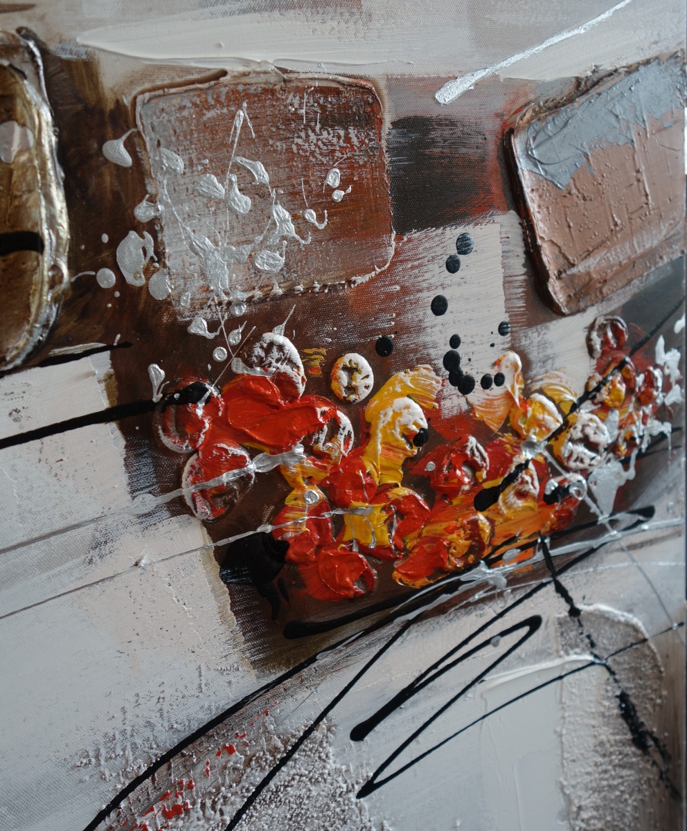 Schilderij abstract 4-luik 74x109