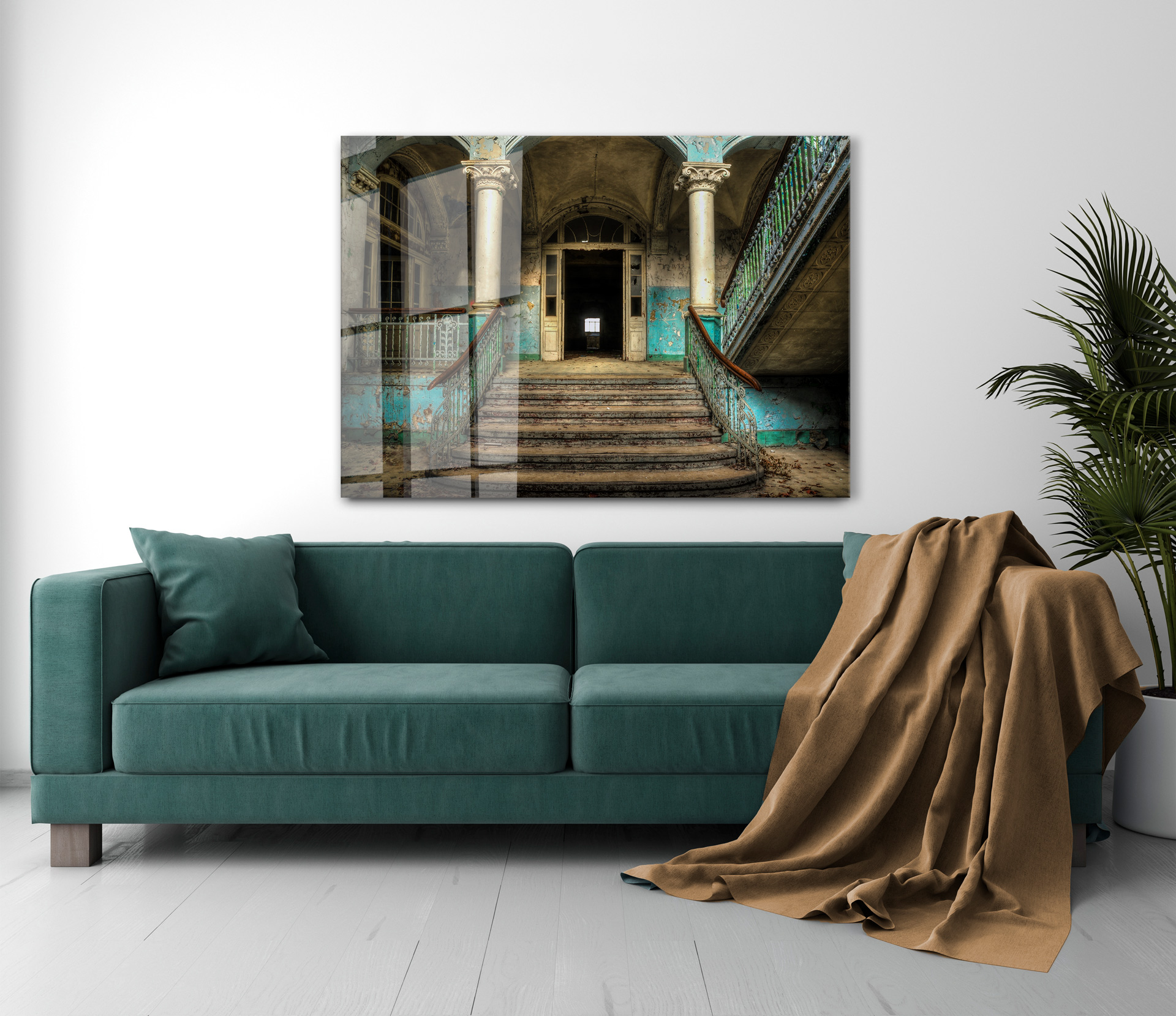 Stairway op glas 70x100