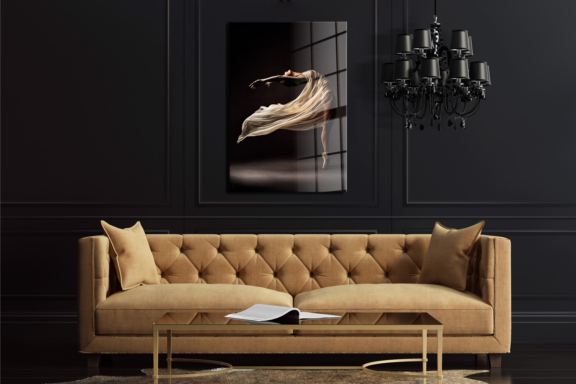 Ballerina op glas 70x100