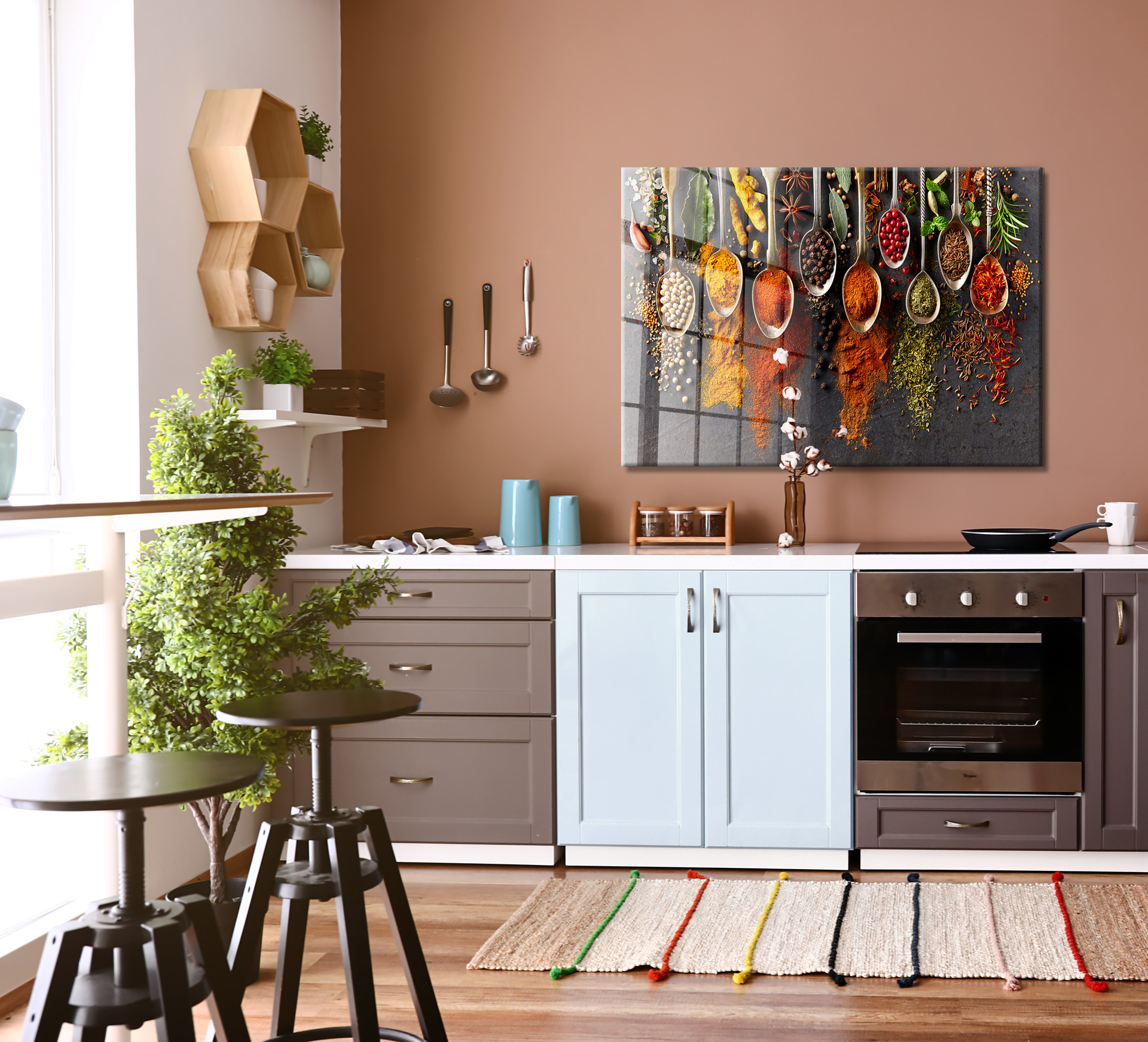 Specerijen op glas 70x100