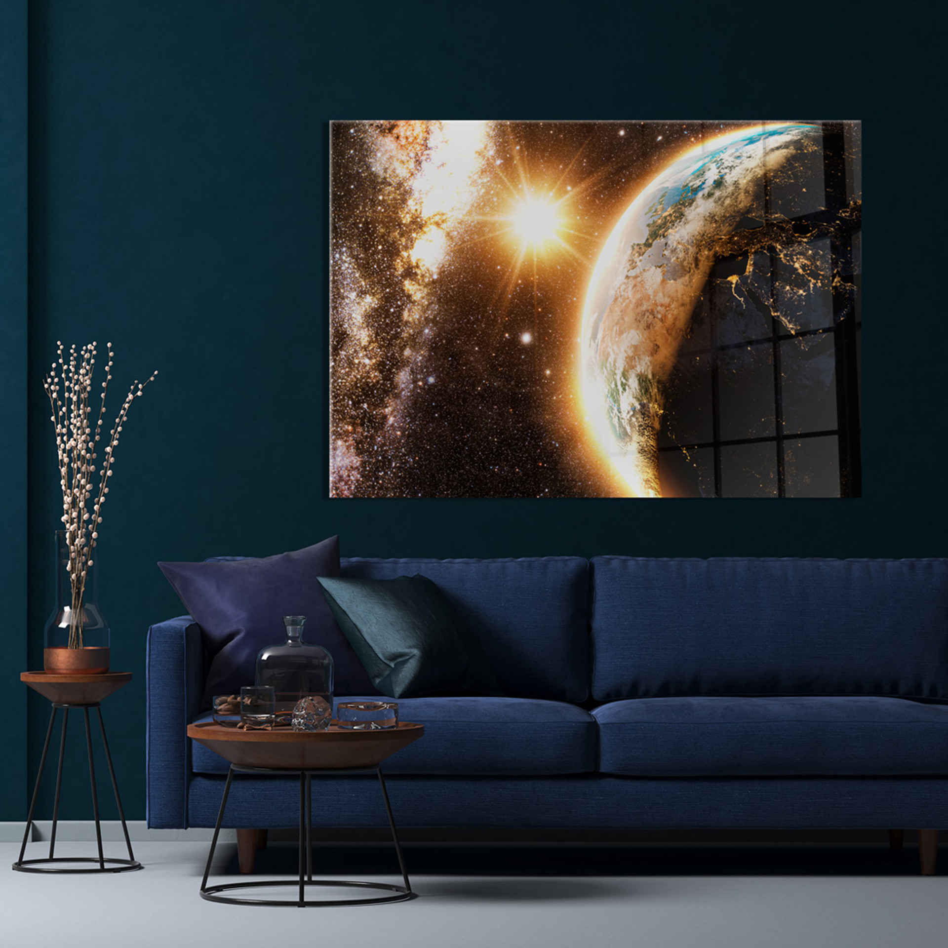 Universe op glas 70x100