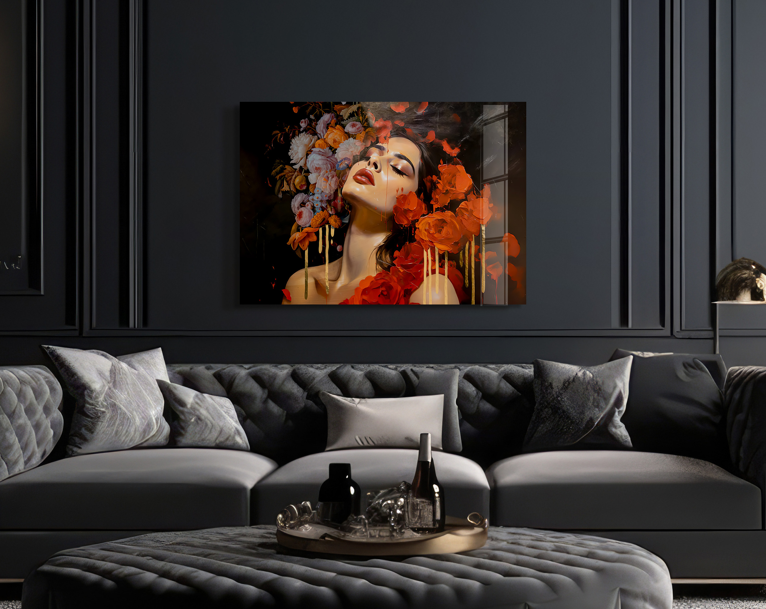 Spanish lady op glas 70x100