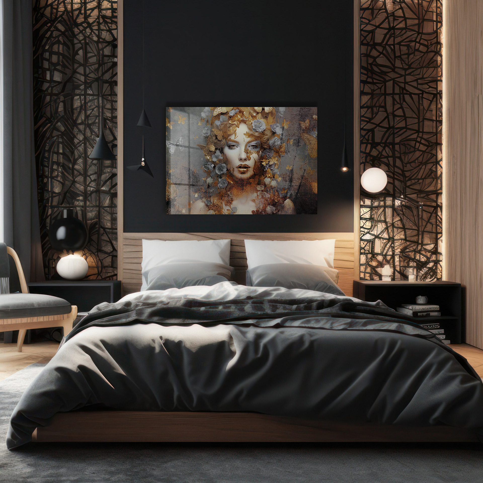 Classic lady II op glas 80x120