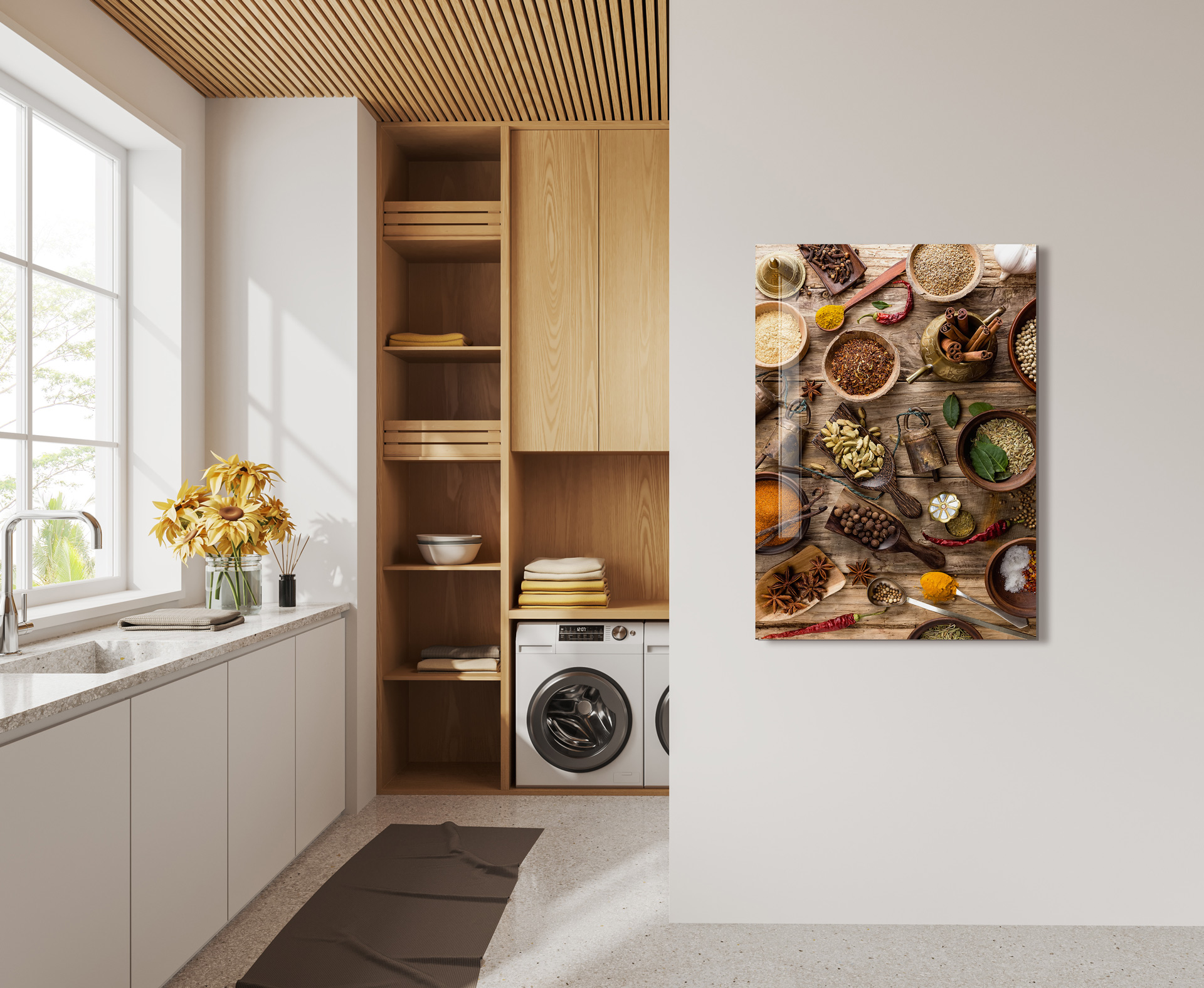 Kruiden op glas 70x100