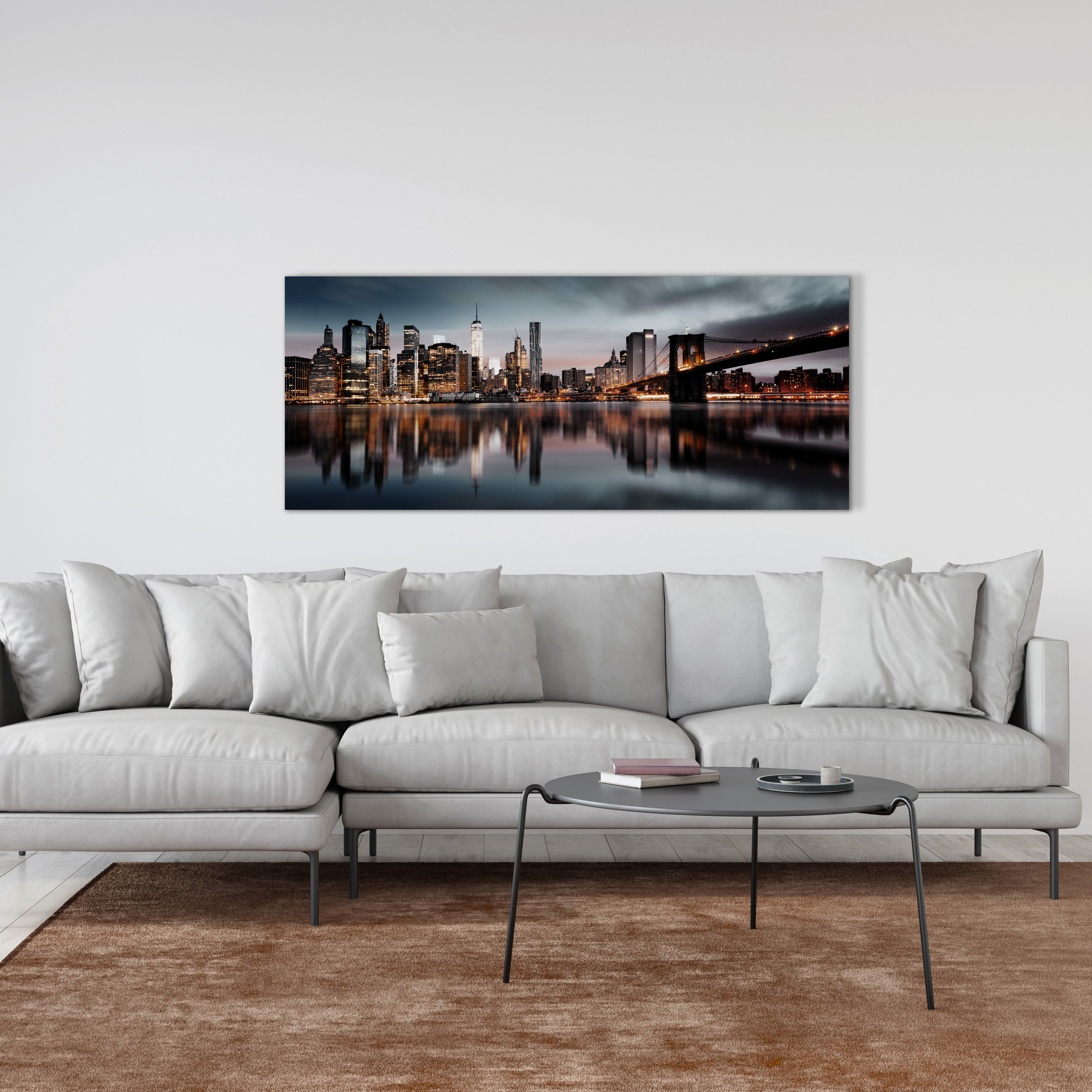 Skyline Manhattan op glas 50x125