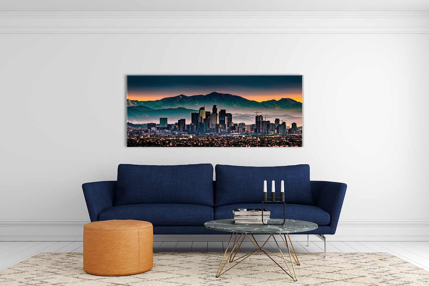 Skyline metallic op glas 50x125