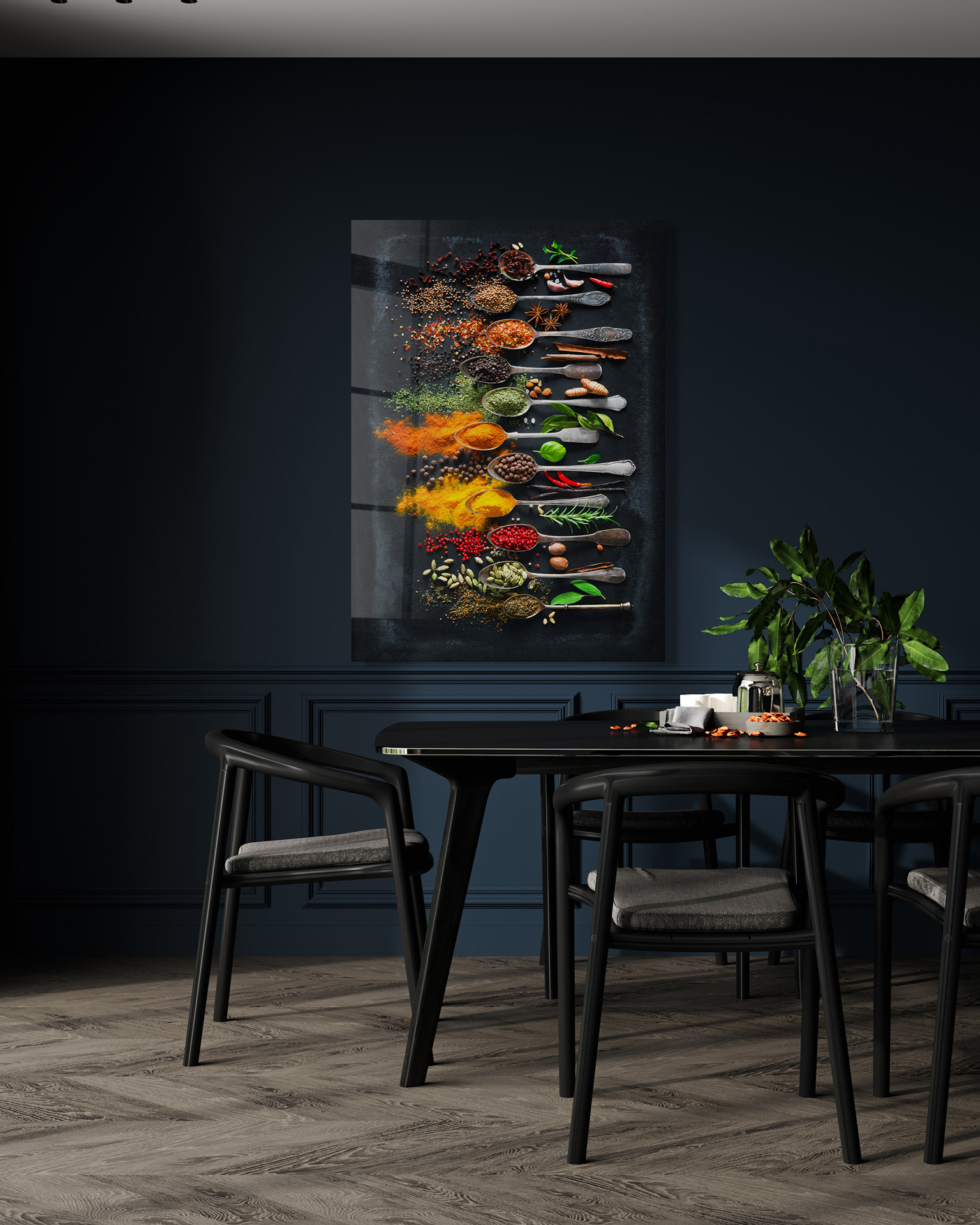 Spoons & Spices op glas 70x100