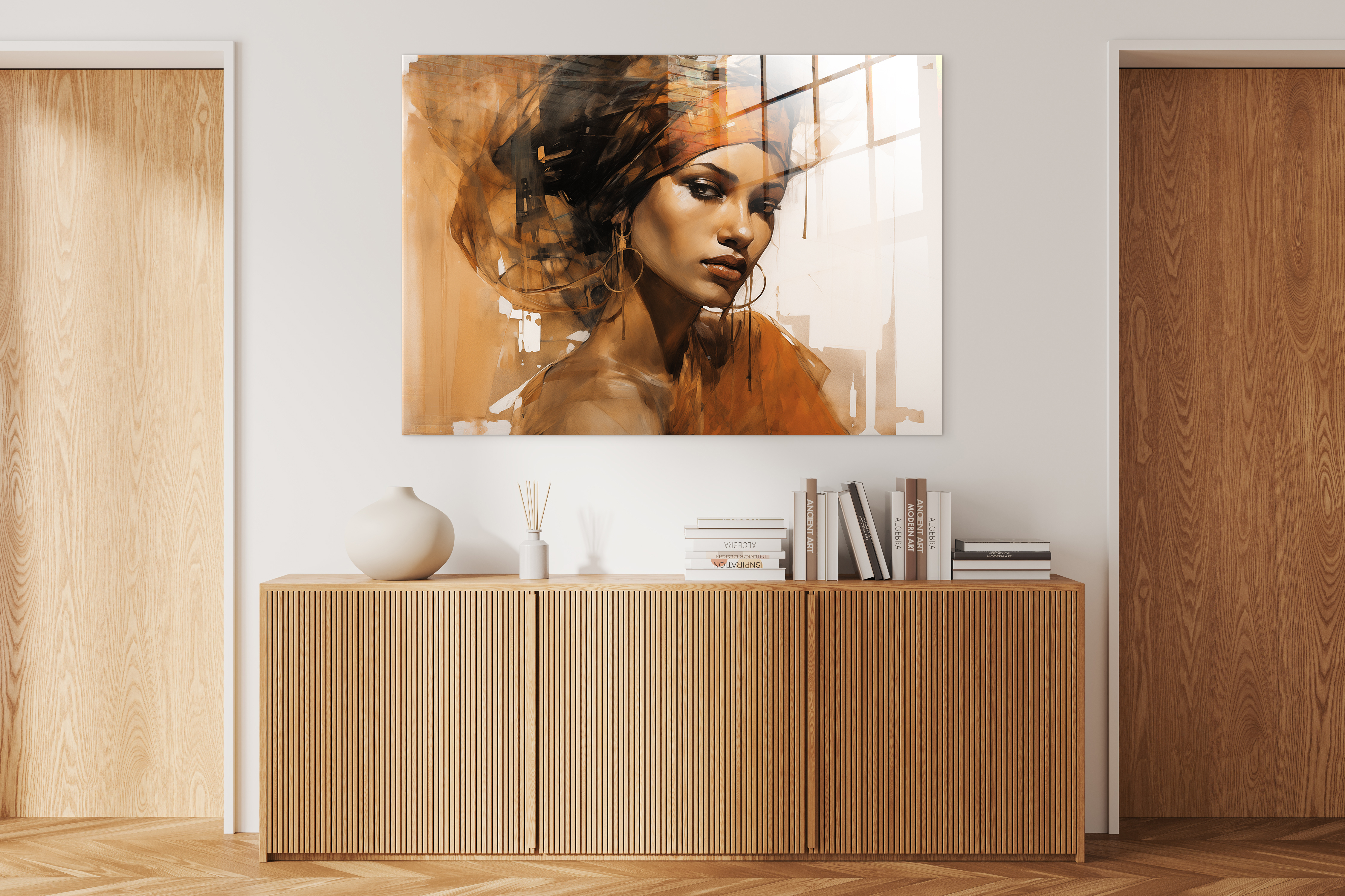 Stylish women op glas II 80x120