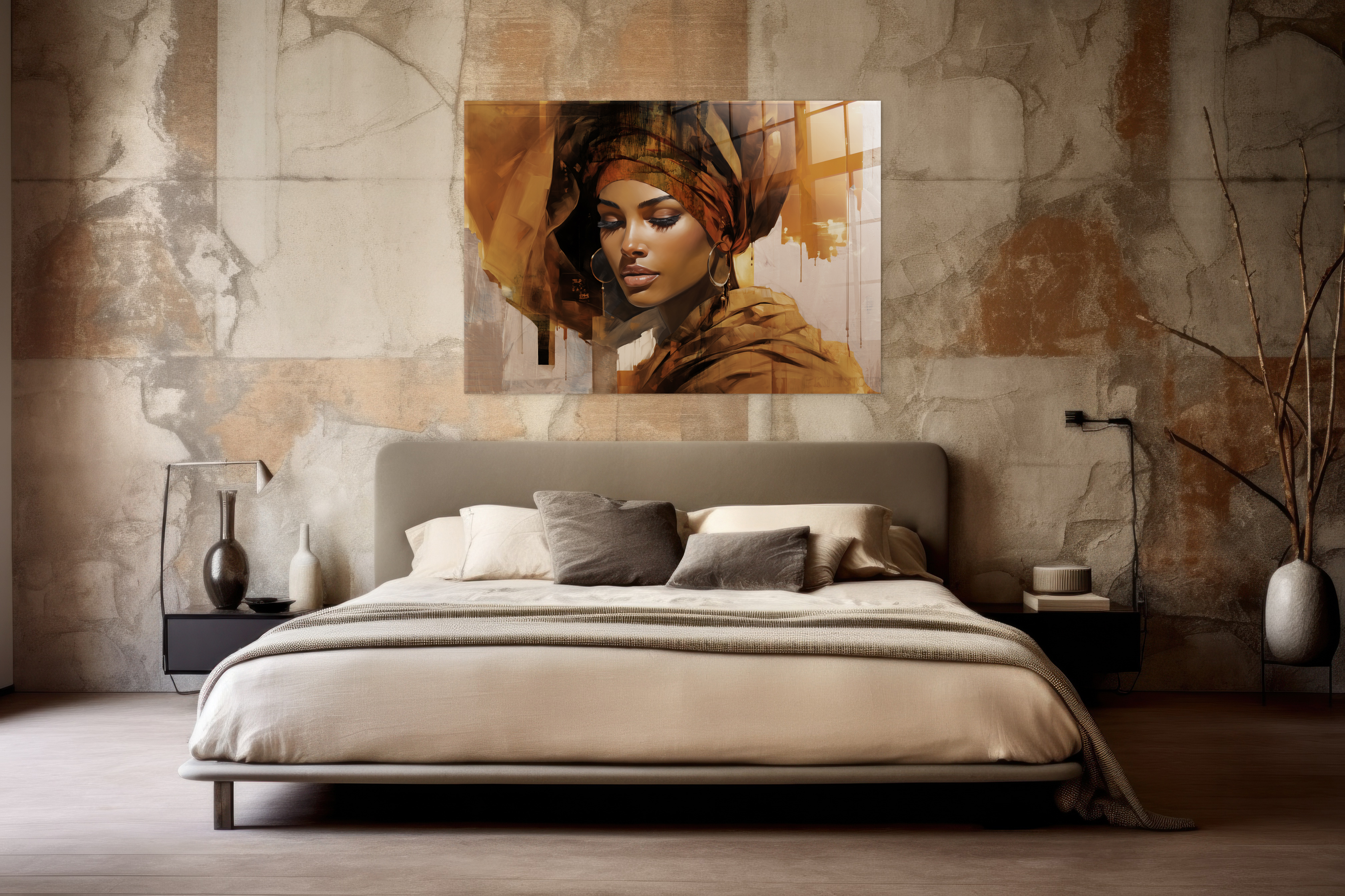 Stylish women op glas 80x120