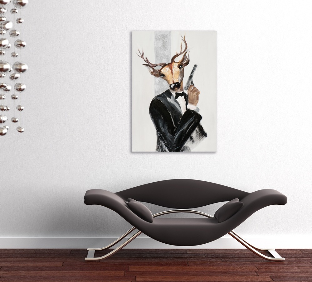 Schilderij hert 70x100