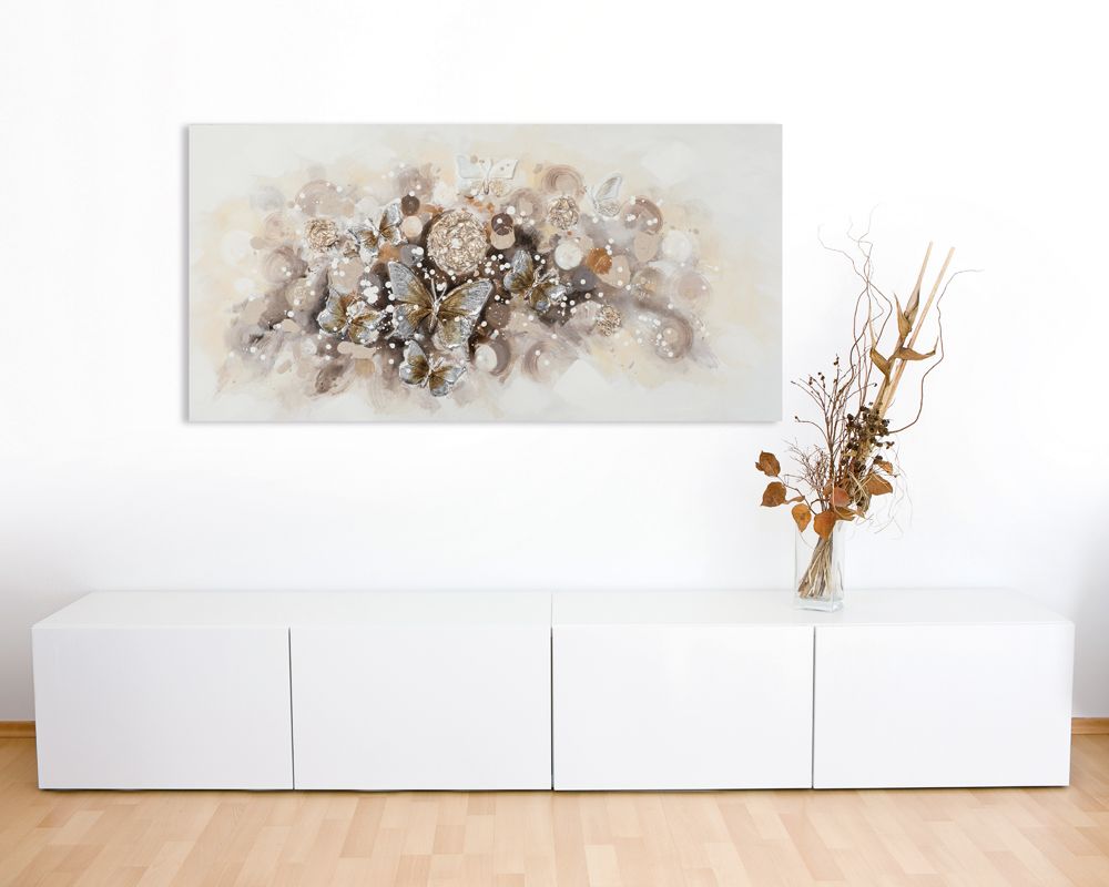 Schilderij vlinders 70x140 