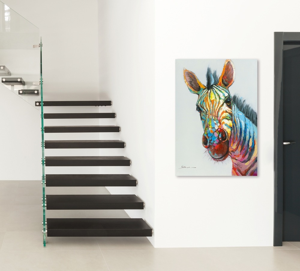 Schilderij zebra 70x100