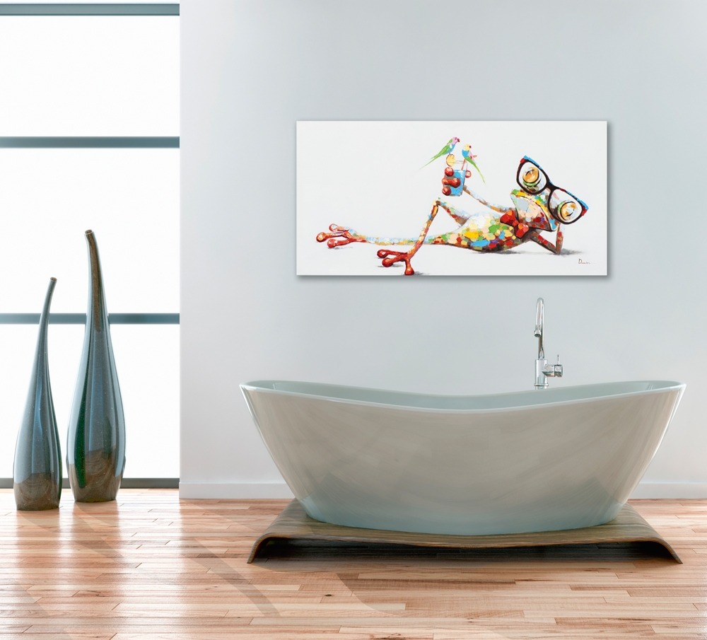Schilderij kikker 60x120