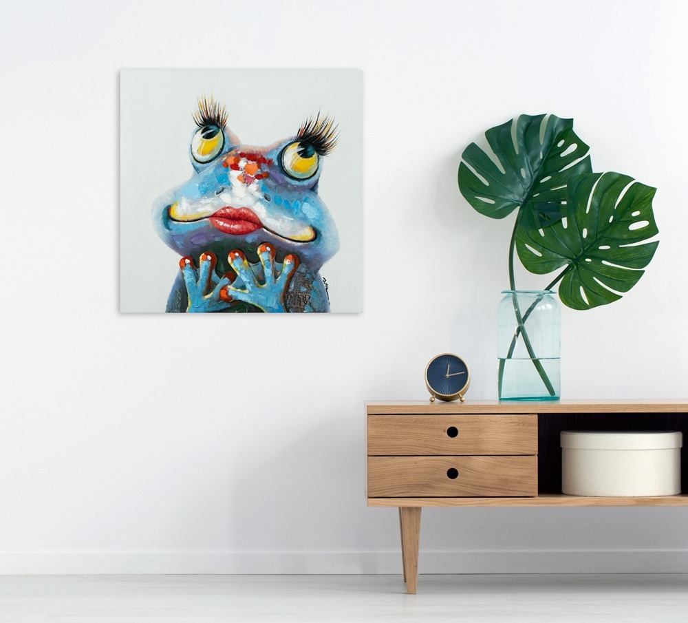 schilderij verliefde kikker 70x70