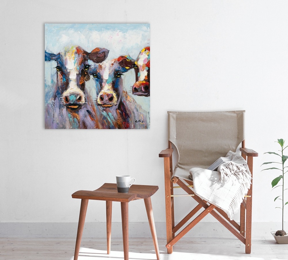 Schilderij koeien 60x60