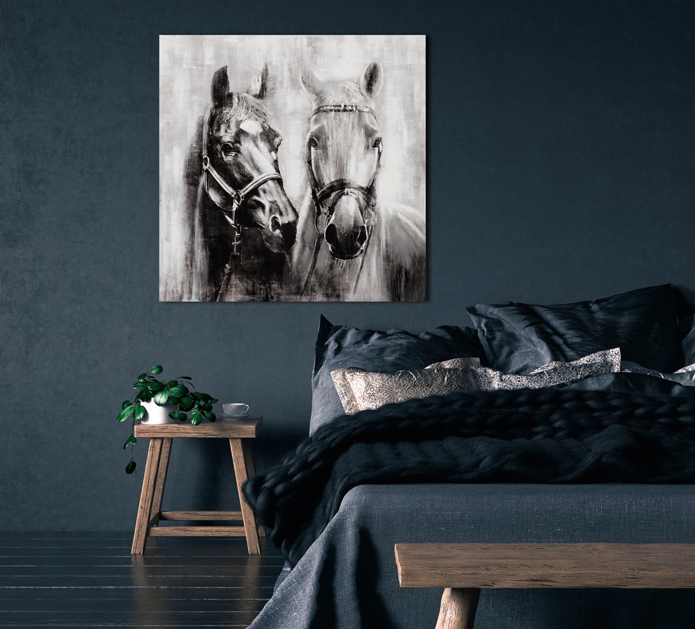 Schilderij paarden 80x80