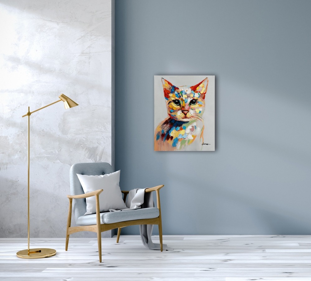 Schilderij poes 40x50