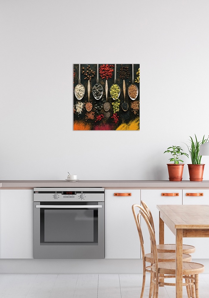 Specerijen op glas 60x60