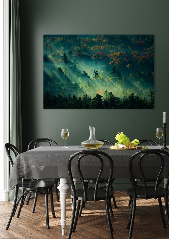 Bossen op glas 80x120