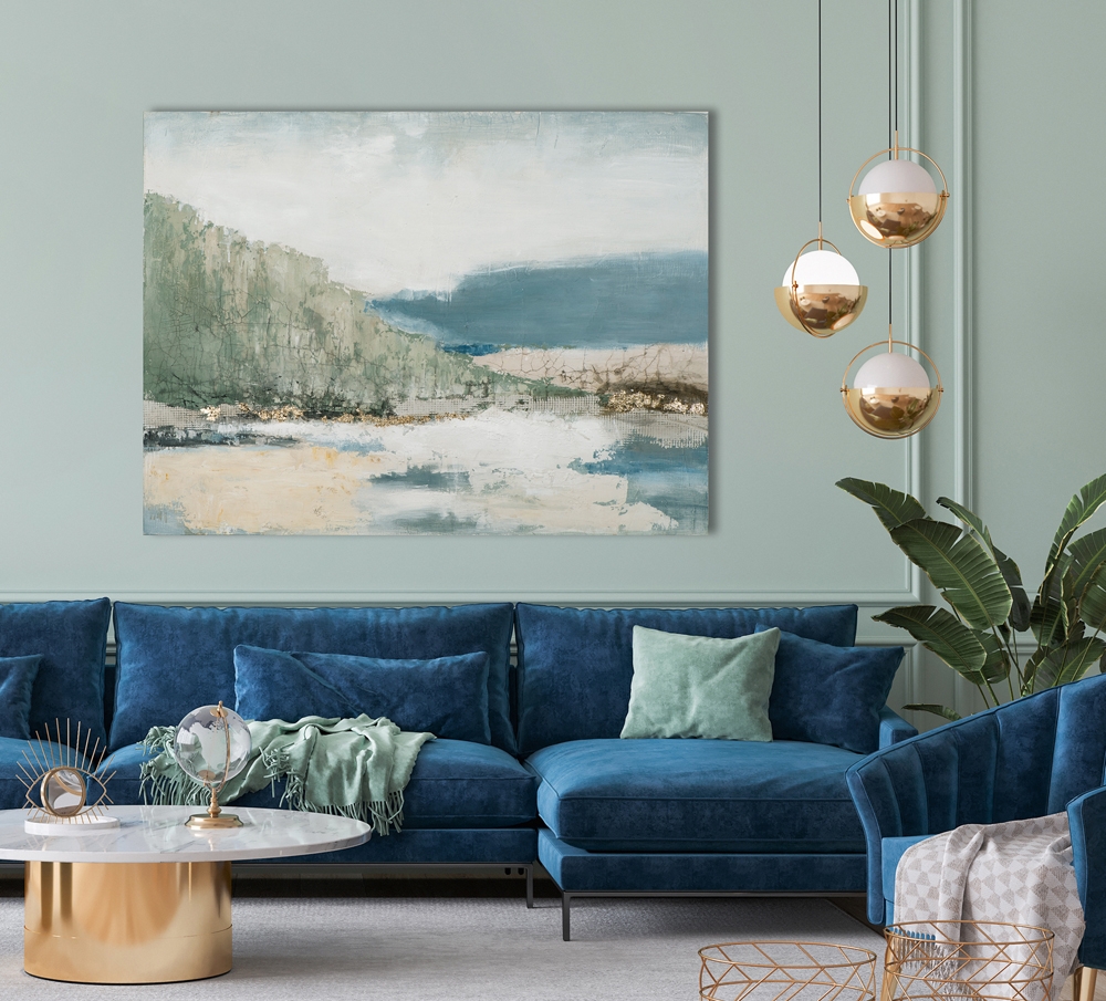 Schilderij strand abstract 90x120 