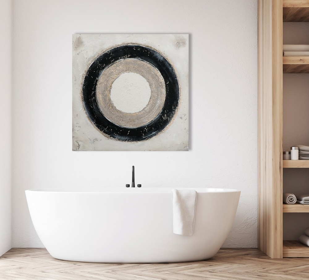 Schilderij abstract cirkel 90x90