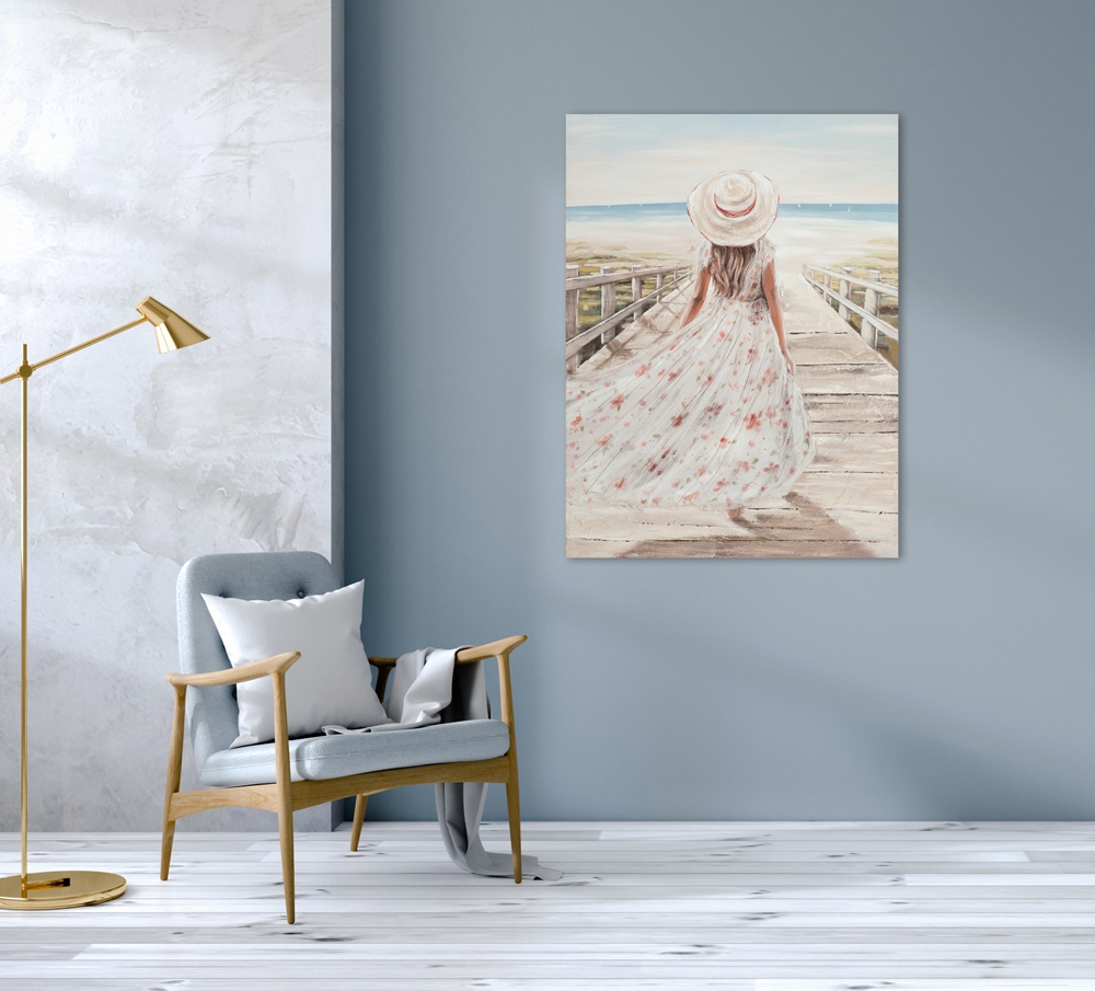 Schilderij strandwandeling 90x120 
