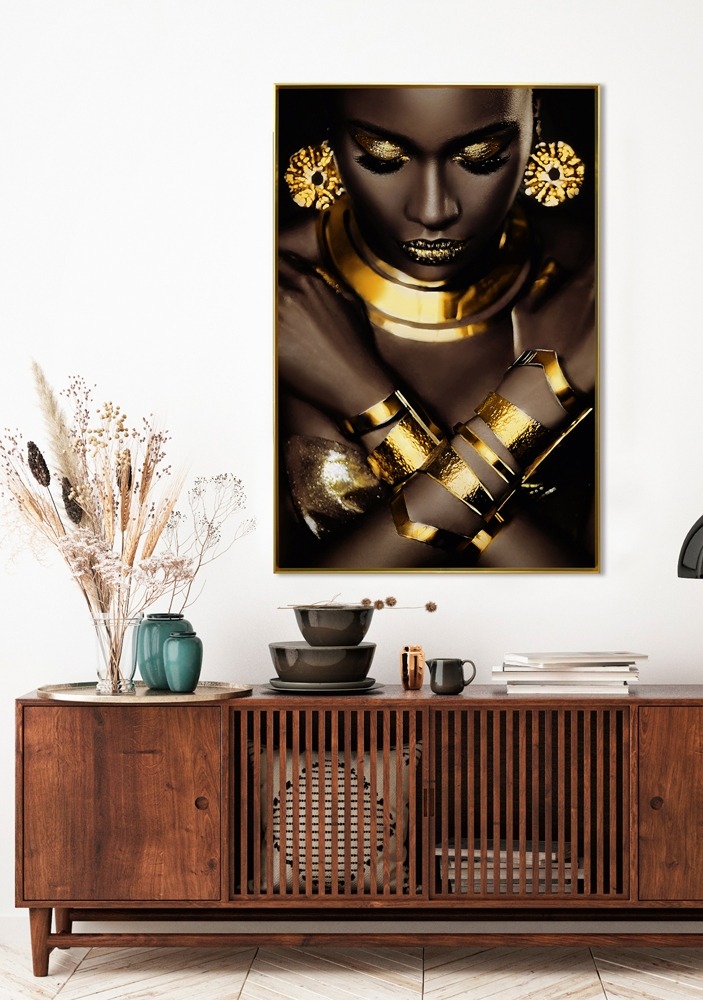 Golden beauty op glas 80x120