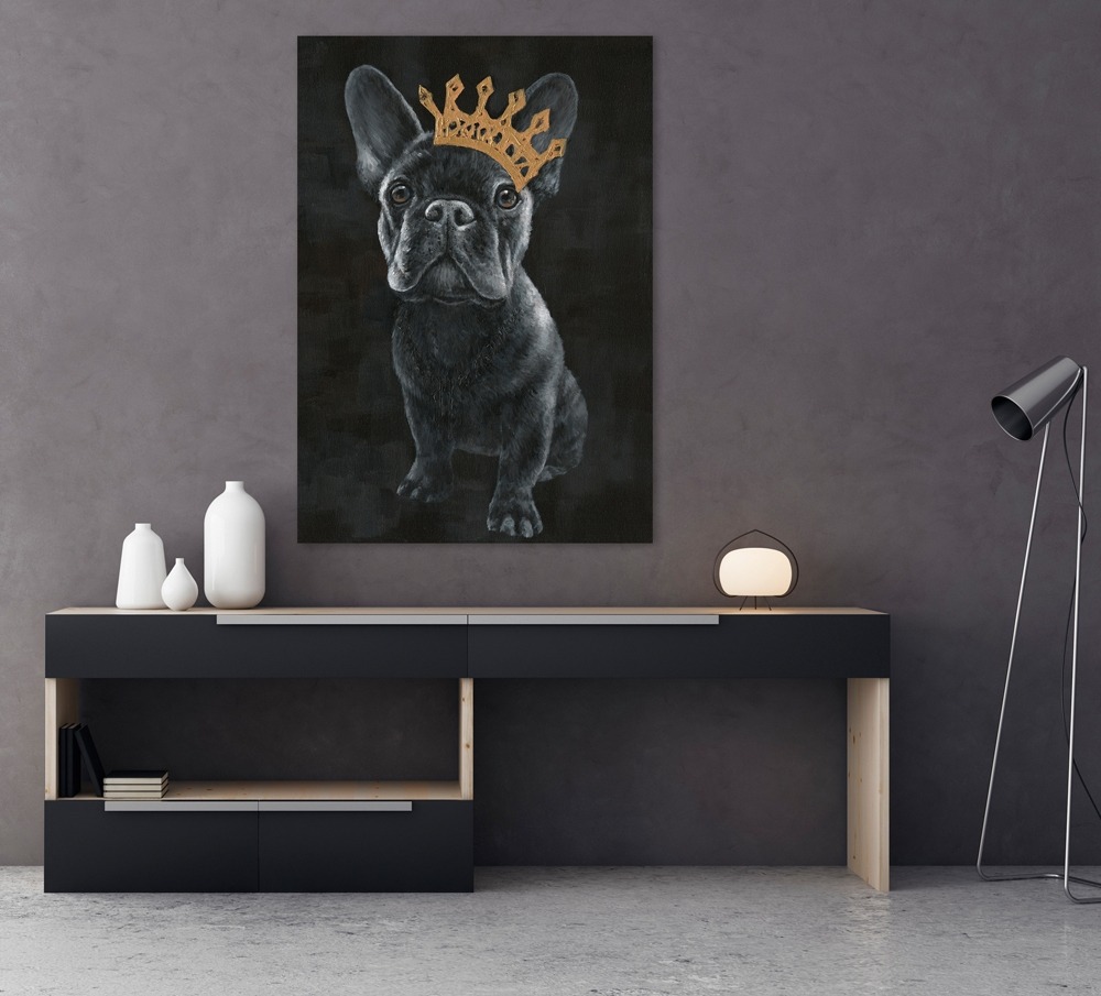 Schilderij bulldog 70x100