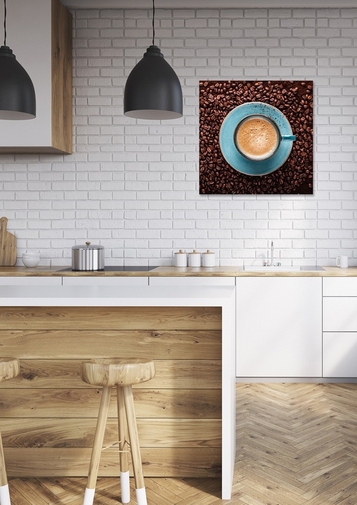 Coffee op glas 60x60