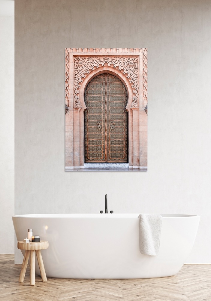 Oriental door ornament op glas 80x120