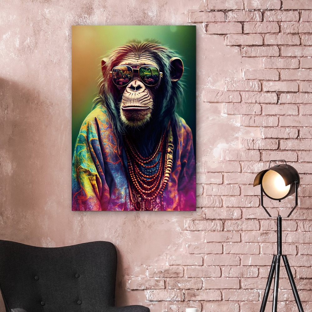 Hippie style op glas 60x90