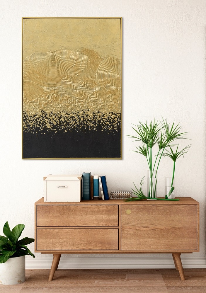 Schilderij abstract goud 82x122