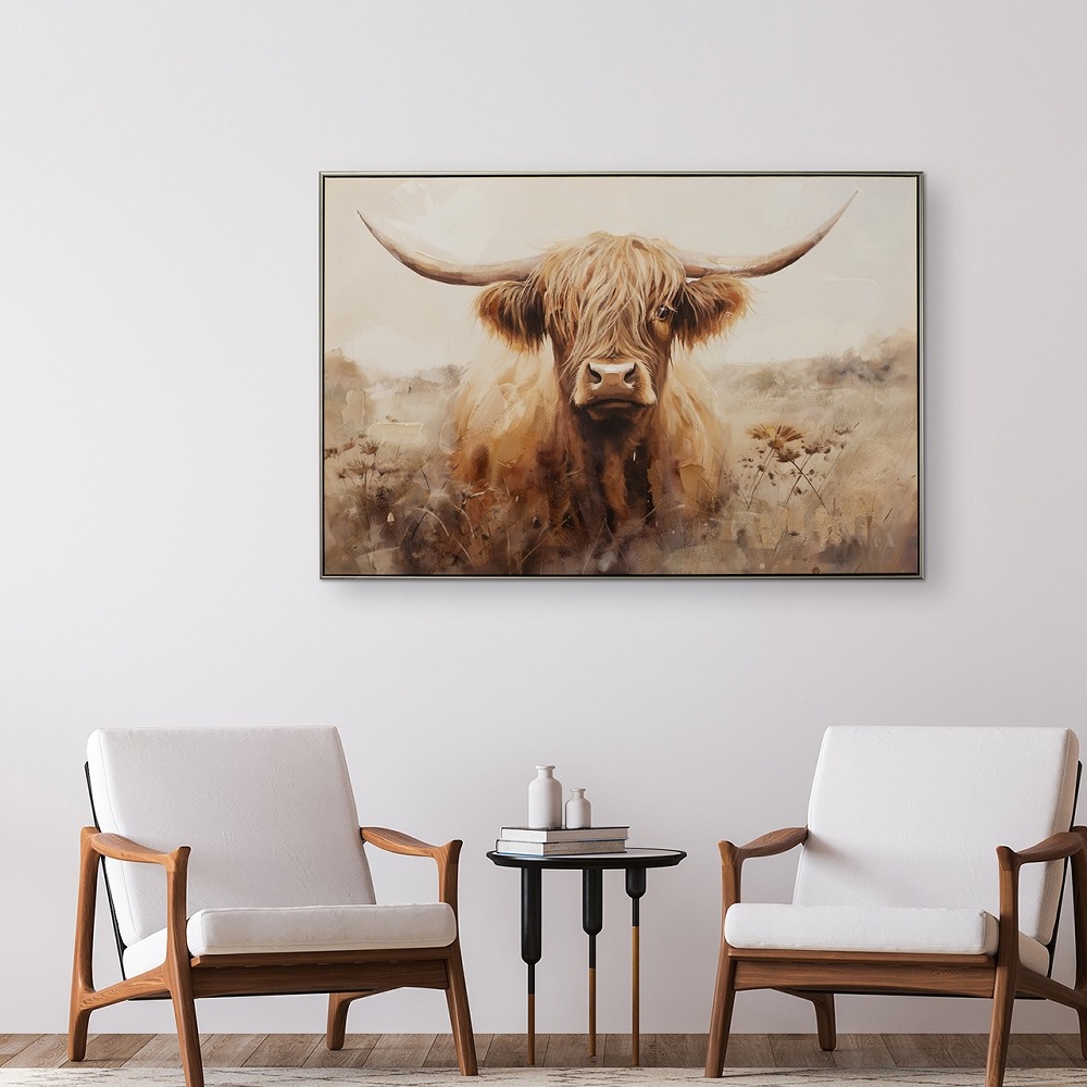 Schilderij hooglander 82x122