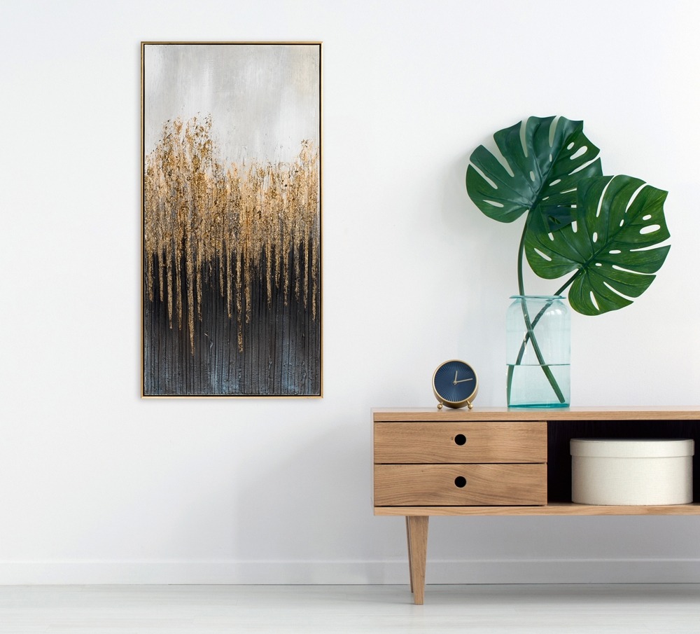 Schilderij abstract goud 52x102