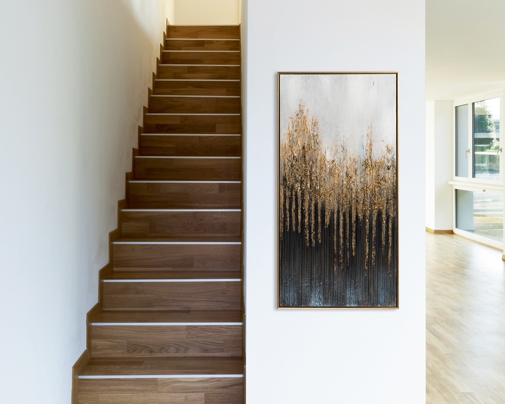Schilderij abstract goud 52x102