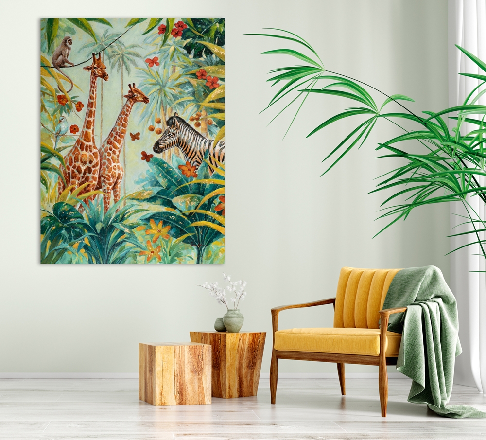 Schilderij jungle 90x120 