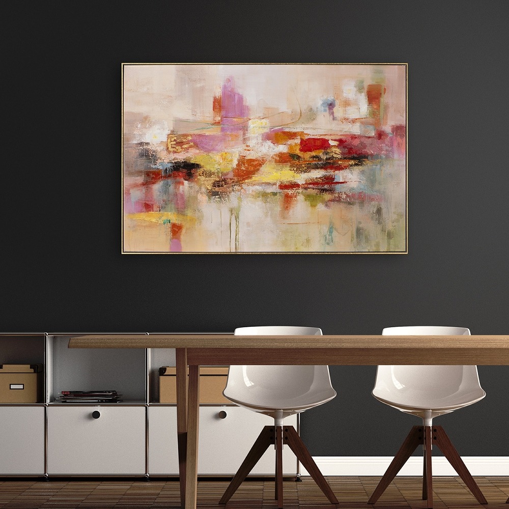 Schilderij abstract met lijst 80x120