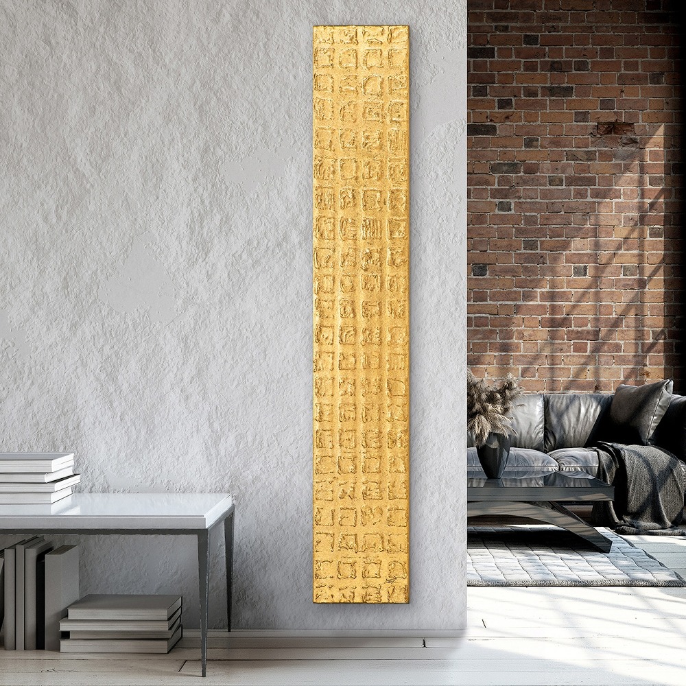 Schilderij abstract goud 25x150