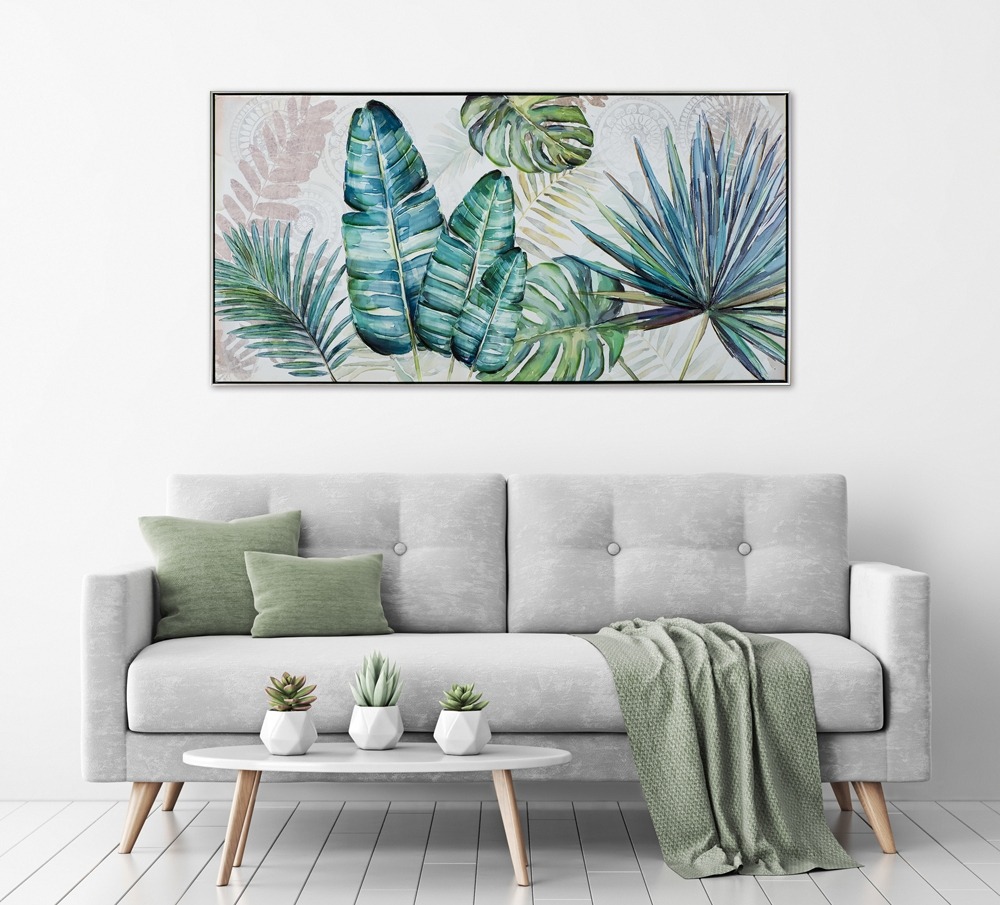 Schilderij bladeren 70x140