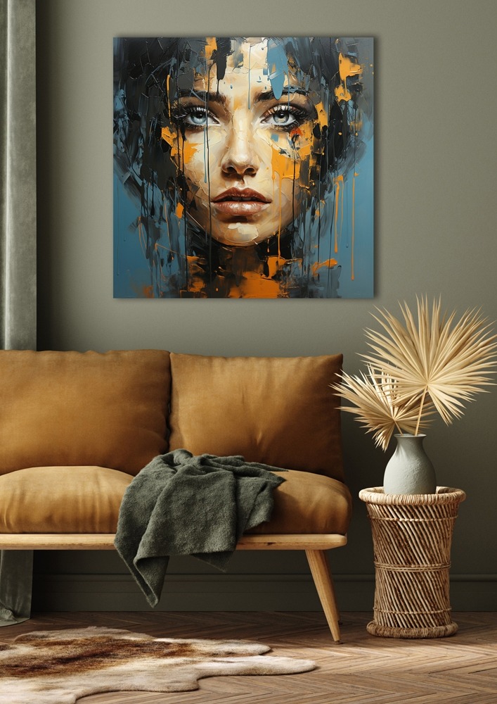 Fotokunst vrouw op canvas 95x95