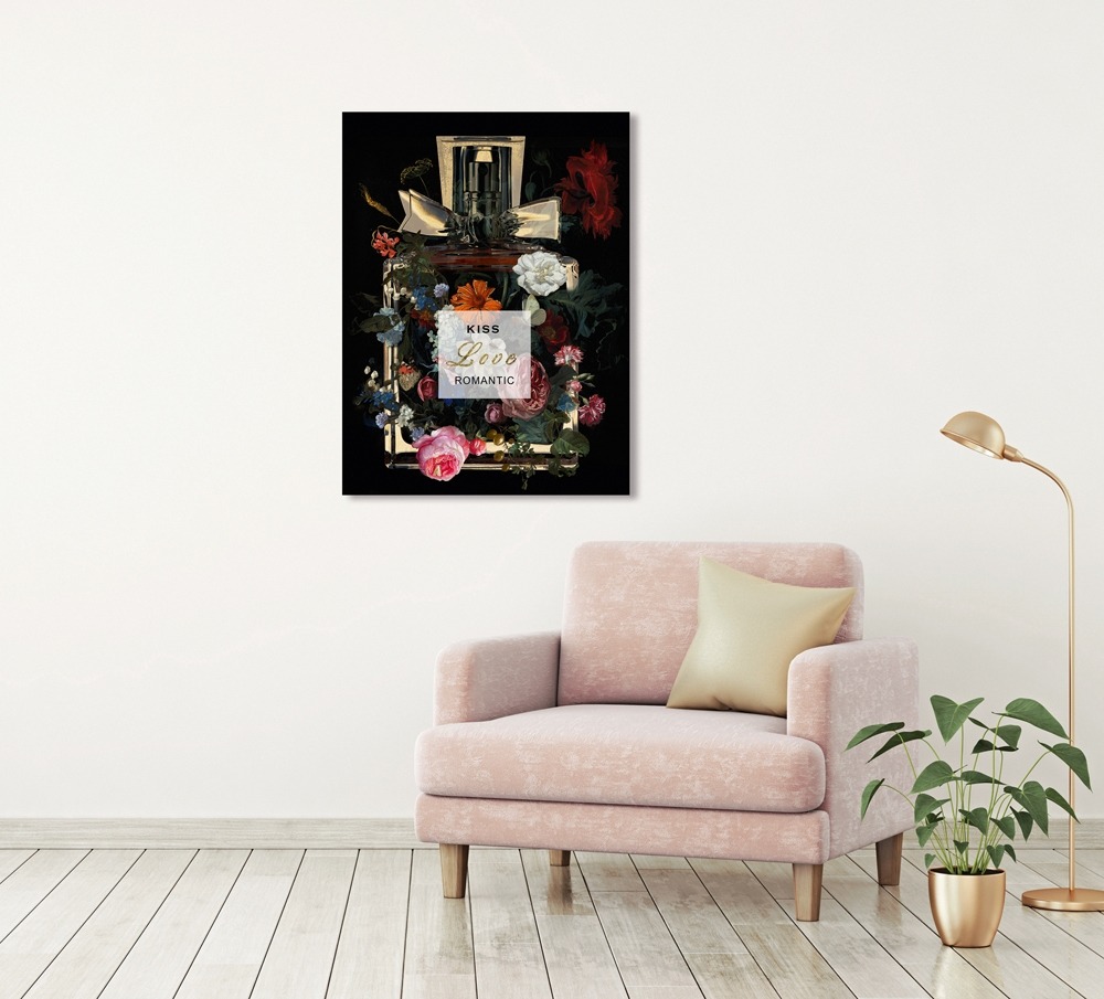 Fotokunst parfum op glas 60x80