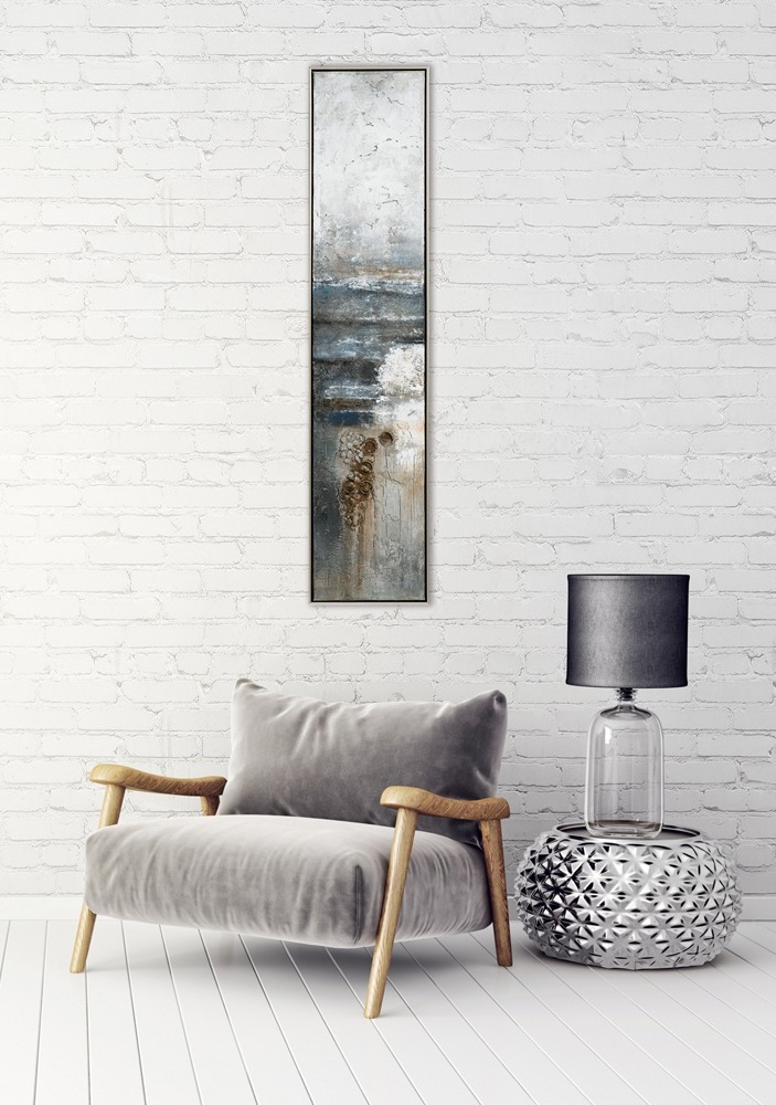 Schilderij abstract met lijst 30x130