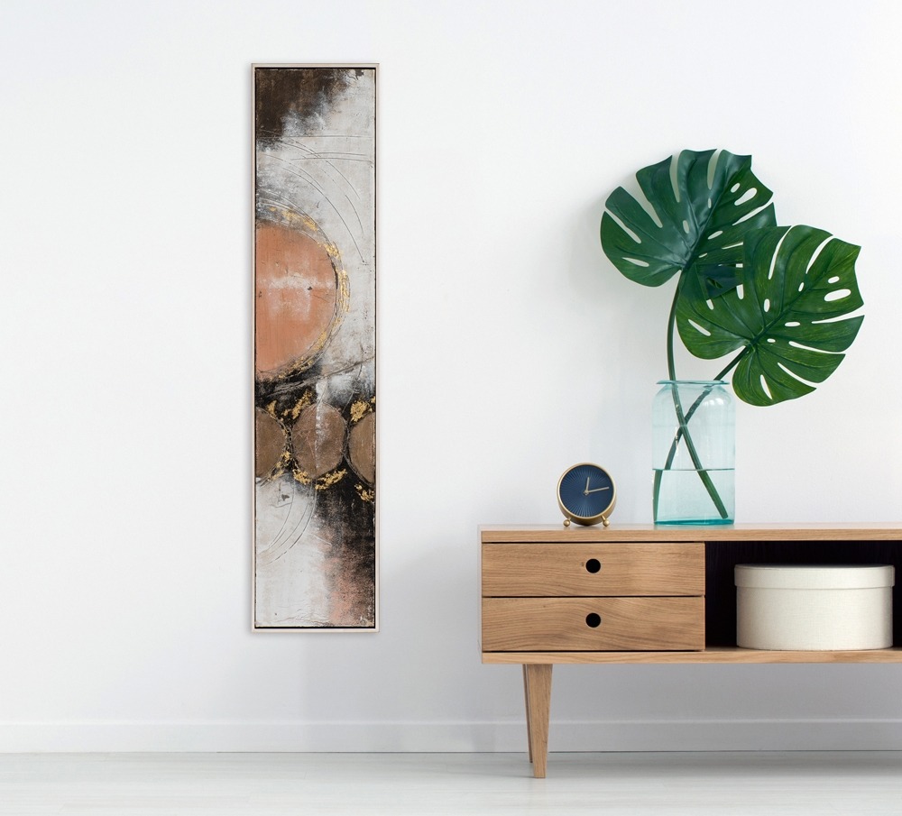Schilderij abstract met lijst 30x130