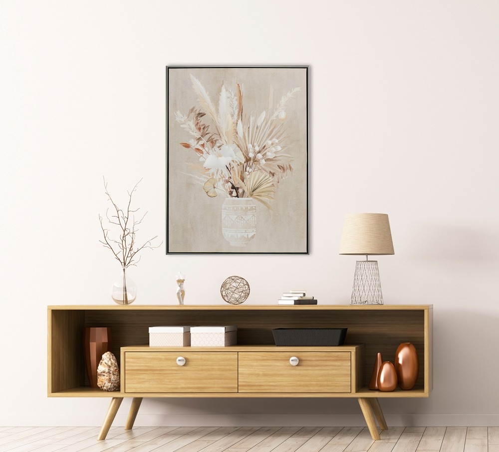 Schilderij droogboeket met lijst 60x80