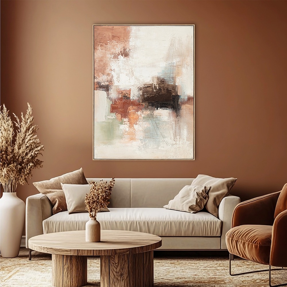 Schilderij abstract met lijst 90x120