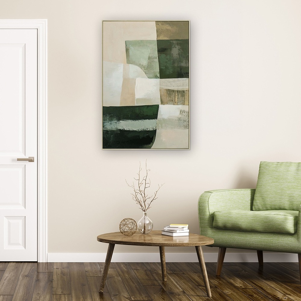 Schilderij green nature met lijst 80x120 